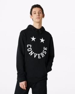 Converse Graphic Pullover Férfi Pulóver Fekete | GKDPLZN-HU